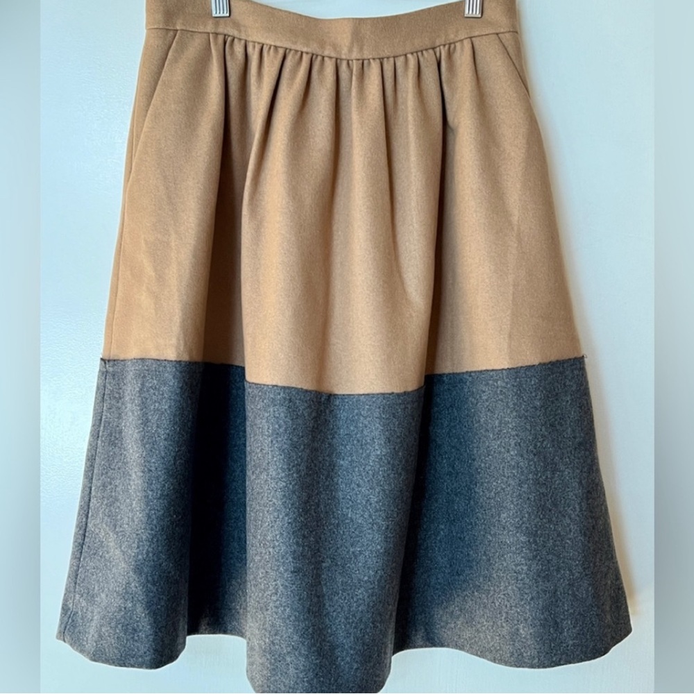 J.Crew Collection Two Toned Circle Skirt Jenna Lyons 49604 Sz Petite 10 - Picture 2 of 5